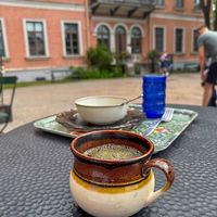 outdoors, coffee at Kahvila Rakastan in Helsinki