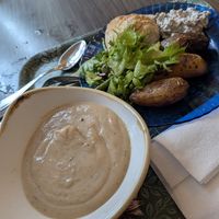 Cauliflower soup and buffet at Kahvila Rakastan in Helsinki
