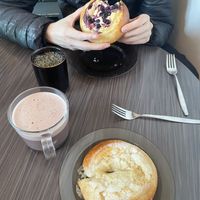 Buns and coffee and hot chocolate   at Kahvila Rakastan in Helsinki