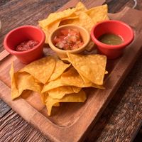 Corn chips and three dips  at TACO FANATICO in Nagoya