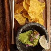 Guacamole, served with tortilla chips at TACO FANATICO in Nagoya