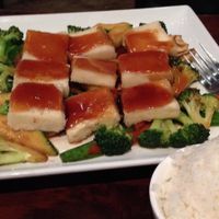 Fried tofu with rice at Geisha Sushi Bistro in New Orleans