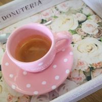 cute coffee at La Donuteria in Zilina