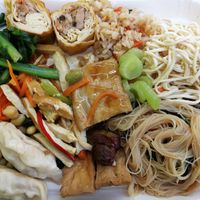 Mixed plate of food from the buffet at Amitābha - 阿彌搭巴 in Jian