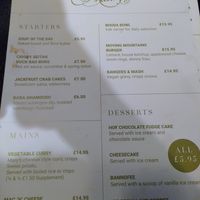 Separate vegan menu at Mary's Bar in Magherafelt