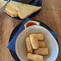 Süsskartoffelsuppe und frühlingsrollen at Strandrestaurant Werelds in The Hague