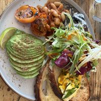 The ‘vegan’ breakfast with scrambled tofu   at Fore Street Café Bar in Newquay