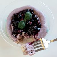 Blueberry yogurt cake - close-up at Nuldam Space - Haebangchon in Seoul