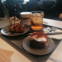 Matcha croissant and brownie at Nuldam Space - Haebangchon in Seoul
