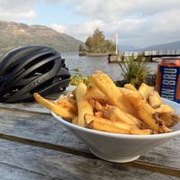 Skin on fries    at The Pier Cafe in Stirling