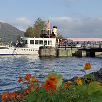 View from the cafe, steam boat runs in the summer spring months    at The Pier Cafe in Stirling