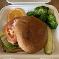 Jalapeño burger. This was very delicious! at Green Vegetarian Cuisine at Alon in San Antonio