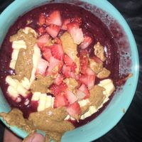 homemade acai w almond butter at Green Vegetarian Cuisine at Alon in San Antonio