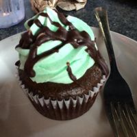 Chocolate mint cupcake at Green Vegetarian Cuisine at Alon in San Antonio