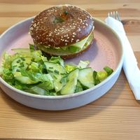 cheese bagel (without tomatoes) 7,90€ at Greens Cafe Deli in Kempen