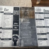 Menu  at La Taquería in Tulum