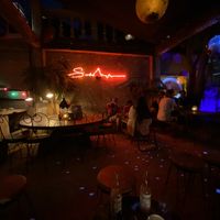 Inside of the restaurant   at La Pizzine in Tulum