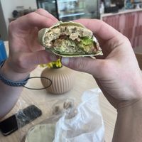 Chicken wrap that my friend got. It came to us wrapped in plastic (even though we were dining in). It was not very tasty. Would be better fresh and toasted    at The Golden Cup in Brighton