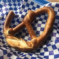 Bavarian pretzel - dry, but delish with mustard! at Munchen Haus in Leavenworth