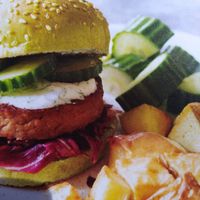 Botanic Bites burger at De Vegan Box in Amsterdam