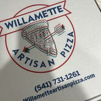 Pizza box  at Willamette Artisan Pizza in Eugene