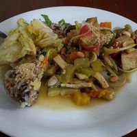 Vegan buffet at Phounsub Restaurant in Vientiane
