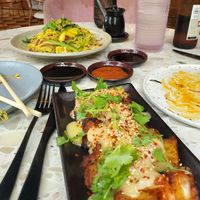 Japanese sweet potatoes and Singapore noodles at Planta Queen - Fort Lauderdale in Fort Lauderdale