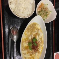 Vegan white mapo tofu lunch teishoku   at Sairaien in Tokyo