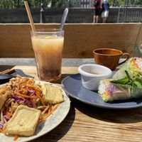Vegan spring rolls and papaya salad  at Ha Noi 1988 in Paris