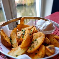 Fries with veganaise at LUDO in Ghent