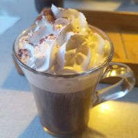 Irish coffee with vegan whipped cream during Gentse Feesten at LUDO in Ghent