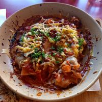 Delicious lasagne at LUDO in Ghent