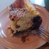 Cheesecake-brownie, delicious at LUDO in Ghent
