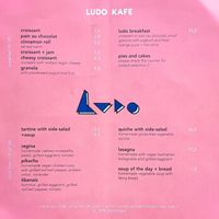 Menu page at Ludo Kafe at LUDO in Ghent