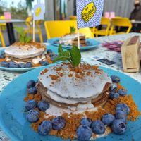 Blueberry pancakes at Pancake in the Park in Utrecht