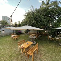 The restaurant area  at La Luna Vegetariana in Guatemala City