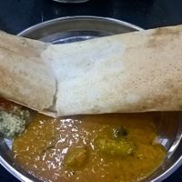 Masala dosa with sambhaar and coconut chutney at Sree Kumaranss  in Colombo
