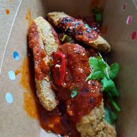 Vegan yangnyeom fried chicken at Out Fry in Versailles