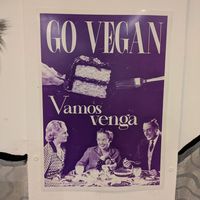 Cartelería vegana at Veggira in Bilbao