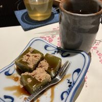 Dessert and roasted rice tea to finish at Umenohana - Solaria in Bangkok