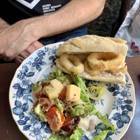 Bocata de calamares 🦑 yummy  at Chia Chill Café in Madrid