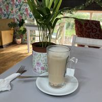 London Fog - Earl Grey, steamed oat milk and vanilla   at Artisan Cafe in Norwich