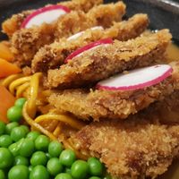Tofu katsu curry with noodles at Kato - City Centre in Newcastle Upon Tyne