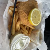 Fish and chips  at Garden Patch by the Sea in Quincy