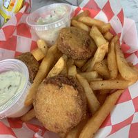 Crab cakes  at Garden Patch by the Sea in Quincy