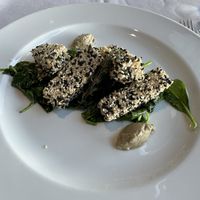 Marinated tofu sticks, in sesame crust  at Fiore di Pietra in Capolago