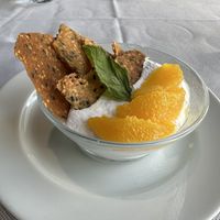 Vegan almond Bavarian cream  at Fiore di Pietra in Capolago