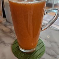Guava, carrot, pineapple juice at May Veggie Home in Bangkok