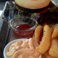 deluxe veggie burger at May Veggie Home in Bangkok
