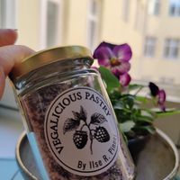 Sugar with dried flowers at Vegalicious in Norwich